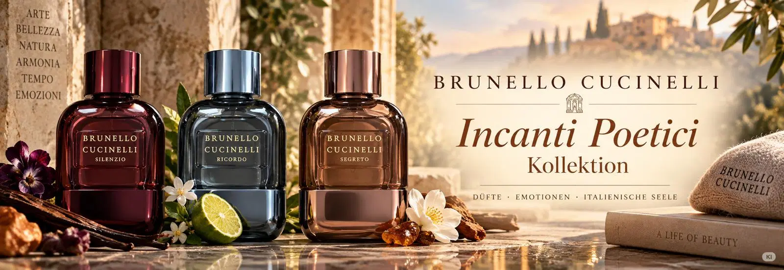 Incanti Poetici: Poesie in Duftform von Brunello Cucinelli – gleich drei neue Nischendüfte